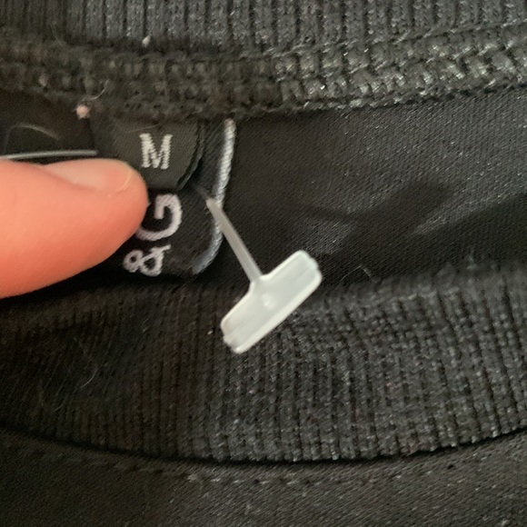 Angel Wing Oversized Stretch Pullover Sweatshirt Blouse Ribbed Waist Silver Leaf - Picture 5 of 5